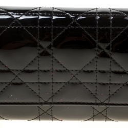 Pre Owned  Dior Black Cannage Patent Leather Lady Dior Clutch
