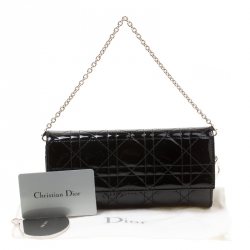 Pre Owned  Dior Black Cannage Patent Leather Lady Dior Clutch