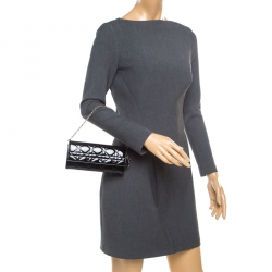Pre Owned  Dior Black Cannage Patent Leather Lady Dior Clutch