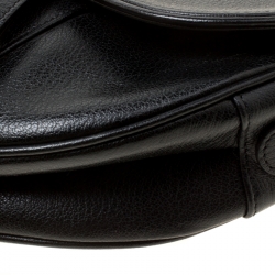 Pre Owned Dior Black Leather Saddle Bag