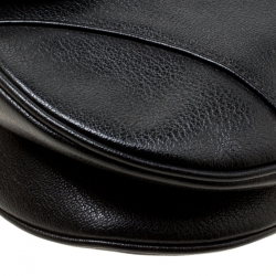 Pre Owned Dior Black Leather Saddle Bag