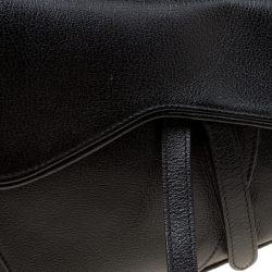 Pre Owned Dior Black Leather Saddle Bag