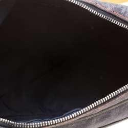 Pre Owned Dior Blue/Orange Diorissimo Canvas Flight Shouder Bag