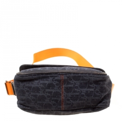 Pre Owned Dior Blue/Orange Diorissimo Canvas Flight Shouder Bag