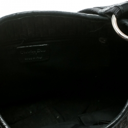 Pre Owned حقيبة هوبو ديور جلد وكانفاس بنقوش ديوريسيمو سوداء