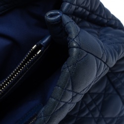 Pre Owned Dior Blue Cannage Soft Leather Large Shopper Tote