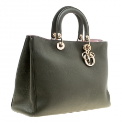 Pre Owned حقيبة يد ديور شوبر ديريسيمو كبيرة جلد بنفسجية