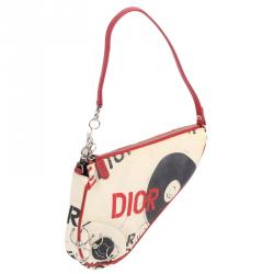 Pre Owned Dior Multicolor Printed Canvas Saddle Bag