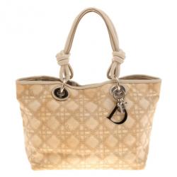 Dior Cream Coated Canvas Cherie Tote Bag