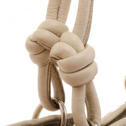 Pre Owned Dior Cream Coated Canvas Cherie Tote Bag