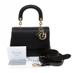 Pre Owned Dior Black Leather Mini Be Dior Top Handle Bag