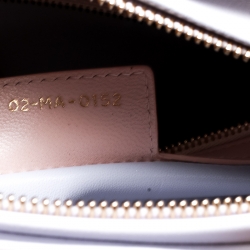 Pre Owned Dior Peach Leather Large Lady Dior Top Handle Bag