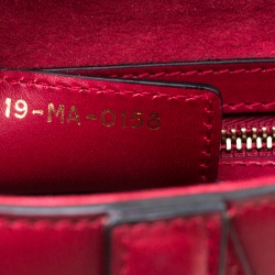 Pre Owned Christian Dior Burgundy Leather Saddle Bag