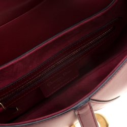 Pre Owned Christian Dior Burgundy Leather Saddle Bag