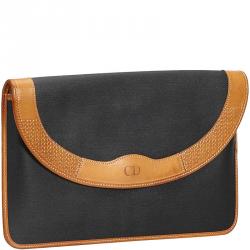 مملوكة مسبقًا Dior Black Oblique Canvas Clutch Bag