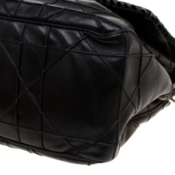 Pre Owned Dior Black Cannage Ruffle Leather New Lock Flap Bag