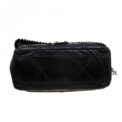Pre Owned Dior Black Cannage Ruffle Leather New Lock Flap Bag