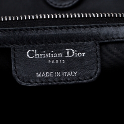 مملوكة مسبقًا حقيبة يد ديور شوبر سلسلة خشبية باناريا كبيرة نايلون مقوى سوداء