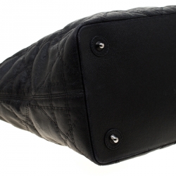 مملوكة مسبقًا حقيبة يد ديور شوبر سلسلة خشبية باناريا كبيرة نايلون مقوى سوداء