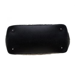 مملوكة مسبقًا حقيبة يد ديور شوبر سلسلة خشبية باناريا كبيرة نايلون مقوى سوداء