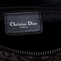 Dior Black/Grey Diorissimo Canvas and Leather Small Boston Bag