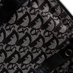 Dior Black/Grey Diorissimo Canvas and Leather Small Boston Bag