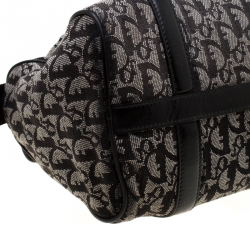 Dior Black/Grey Diorissimo Canvas and Leather Small Boston Bag