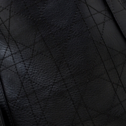 Pre Owned حقيبة يد ديور شوبر جلد كاناج سوداء