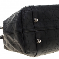 Pre Owned حقيبة يد ديور شوبر جلد كاناج سوداء