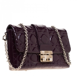 مملوكة مسبقًا حقيبة كلتش ديور سلسلة نيو لوك جلد لامعة بنفسجية