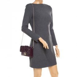 مملوكة مسبقًا حقيبة كلتش ديور سلسلة نيو لوك جلد لامعة بنفسجية