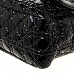 Dior Black Quilted Patent Leather Large New Lock Flap Shoulder Bag