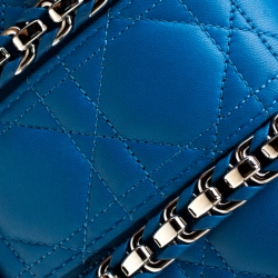 Dior Blue Cannage Leather Miss Dior Medium Flap Bag