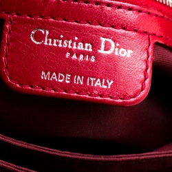 Dior Red Patent Leather Cannage New Lock Flap Bag