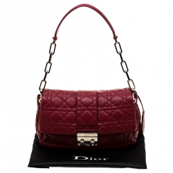 Dior Red Patent Leather Cannage New Lock Flap Bag