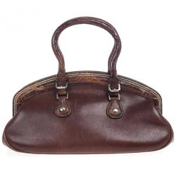 Pre Owned Dior Brown Leather Medium Detective Satchel Bag