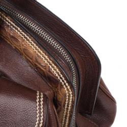 Pre Owned Dior Brown Leather Medium Detective Satchel Bag