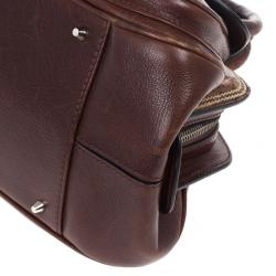 Pre Owned Dior Brown Leather Medium Detective Satchel Bag