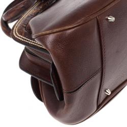 Pre Owned Dior Brown Leather Medium Detective Satchel Bag