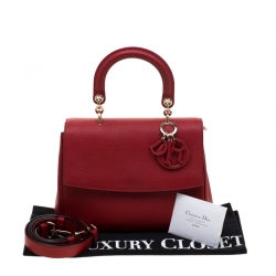 Pre Owned Dior Red Leather Small Be Dior Shoulder Bag