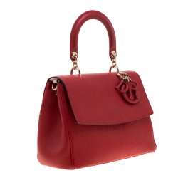 Pre Owned Dior Red Leather Small Be Dior Shoulder Bag