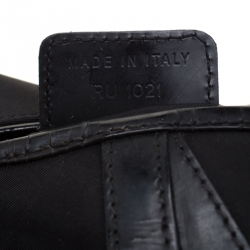 Pre Owned Dior Black Nylon and Patent Leather Saddle Bag