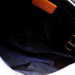 Pre Owned Dior Blue/Brown Denim and Leather Saddle Bag