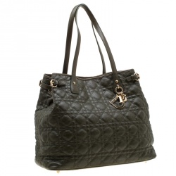 مملوكة مسبقًا Dior Mossy Green Coated Canvas Medium Panarea Shopper Tote