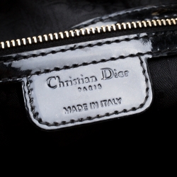 Pre Owned Dior Black Patent Leather Large Lady Dior Tote