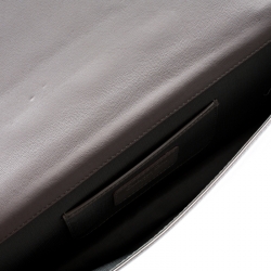 مملوكة مسبقًا حقيبة كلتش ديور ليدي ديور جلد لامعة مبطنة كاناج رمادية