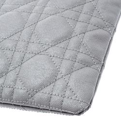 Pre Owned Dior Grey Cannage Quilted Coated Canvas Panarea Clutch