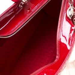مملوكة مسبقًا Dior Red Patent Leather Large Lady Dior Tote