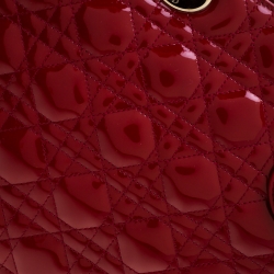 مملوكة مسبقًا Dior Red Patent Leather Large Lady Dior Tote