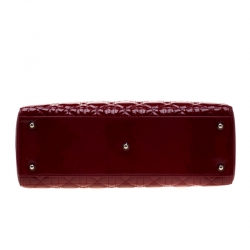 مملوكة مسبقًا Dior Red Patent Leather Large Lady Dior Tote